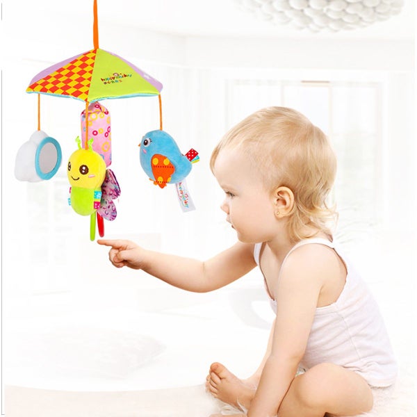 Baby Mobile with Squeak and Rattle - Bird, Bee and cloud Carousel 2