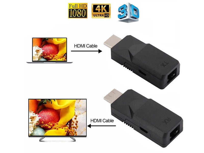 HDMI Extender over RJ45 CAT5 CAT6 LAN Ethernet Network Converter - Brand New Carousel 10