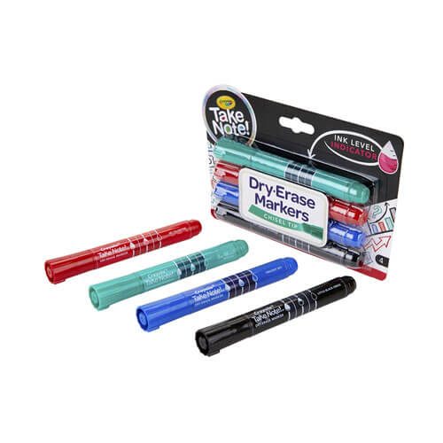 Crayola Take Note Chisel Tip Whiteboard Marker Assorted 4pk Carousel 2