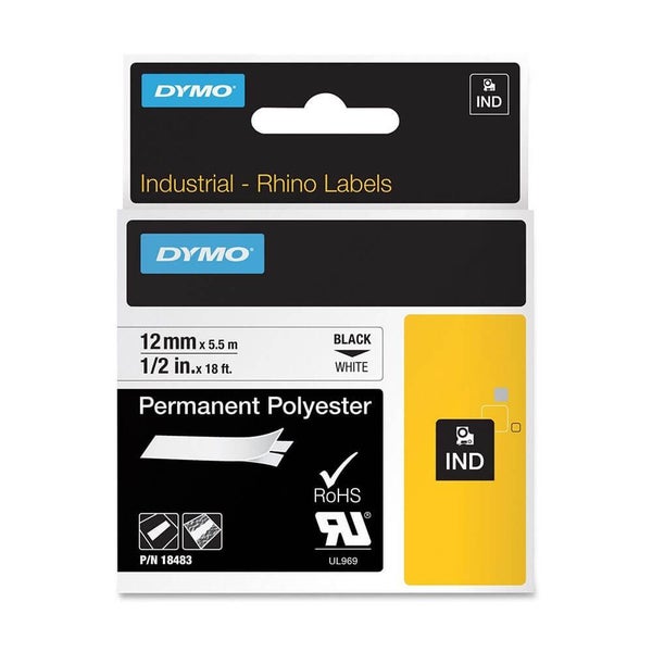 Dymo Tape Label White (12mmx5.5m) Carousel 1