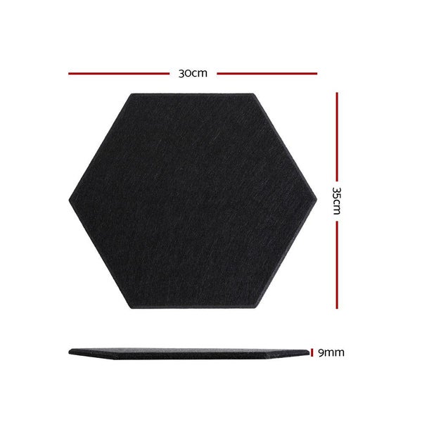 Alpha Acoustic Foam 12Pcs 35X30x0.9Cm Soundproof Absorption Panel Adhesive Black Carousel 2