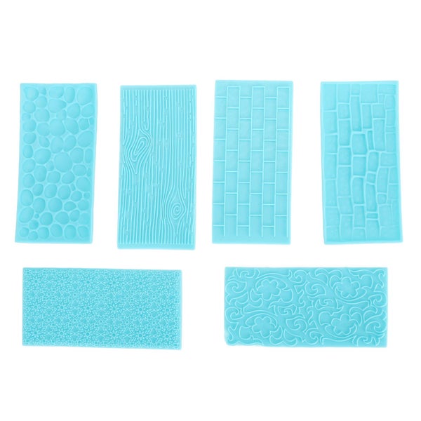 sugarcraft pattern molds 6PCS Cake Pattern Molds Hard Plastic Texture Embossing Carousel 19