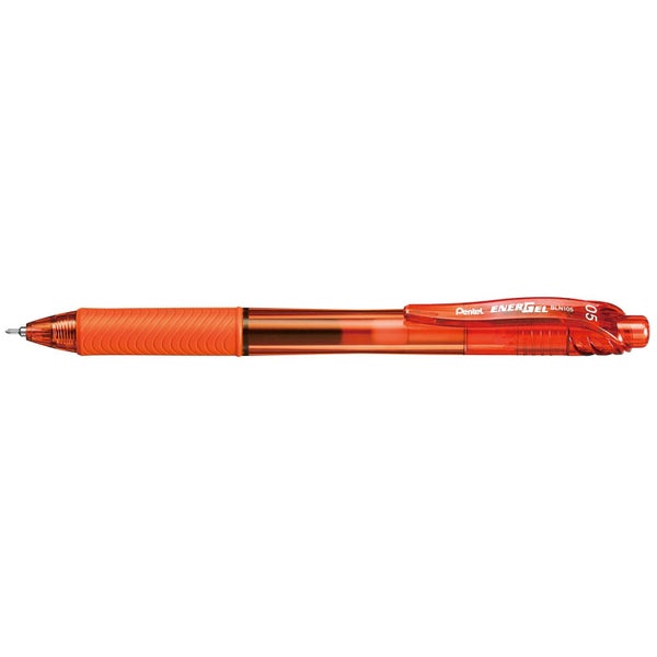 Pentel BLN105 Retractable Energel 0.5mm Pen Orange - Pack of 12 Carousel 1