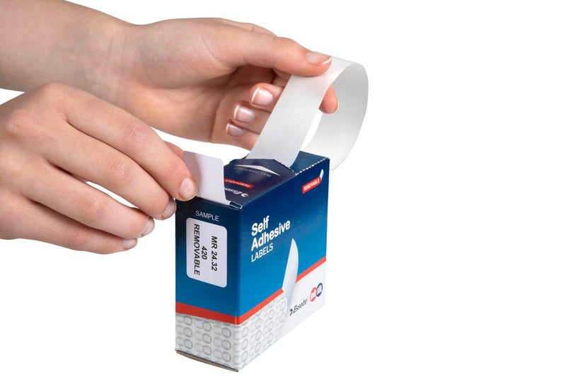 Quikstik Rectangle White Labels 24 x 32mm Carousel 4