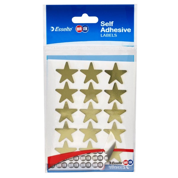Quikstik Star Shape Gold Labels 20mm Carousel 1