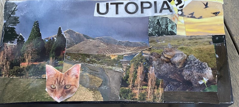 Original one off Abstract collage landscape one off Carousel 1