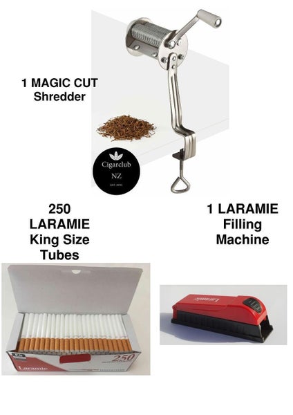 Tobacco Shredder Magic Cut 0.8mm + King Size Tubes + Filling Machine Carousel 1
