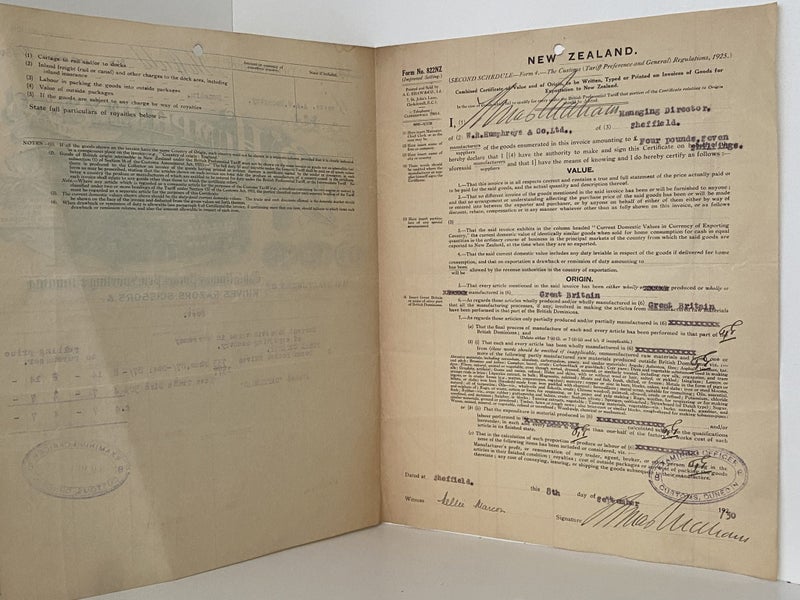ANTIQUE CUSTOMS DECLARATION: W.R. Humphreys, Sheffield, UK 1913 (111yo) Carousel 4