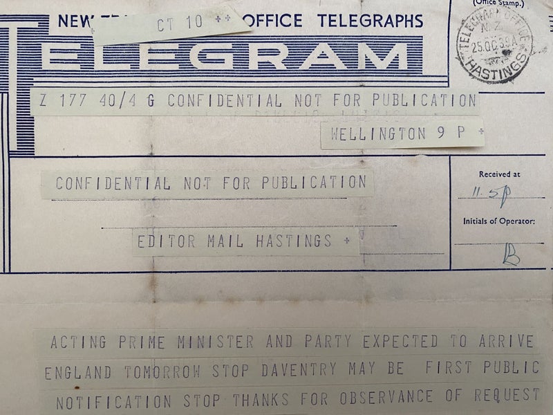 VINTAGE NEW ZEALAND POST OFFICE TELEGRAM 1939 Carousel 1