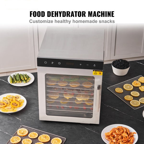 10 Trays Food Dehydrator Machine Stainless Steel 800W Jerky Fruit Drying Carousel 2