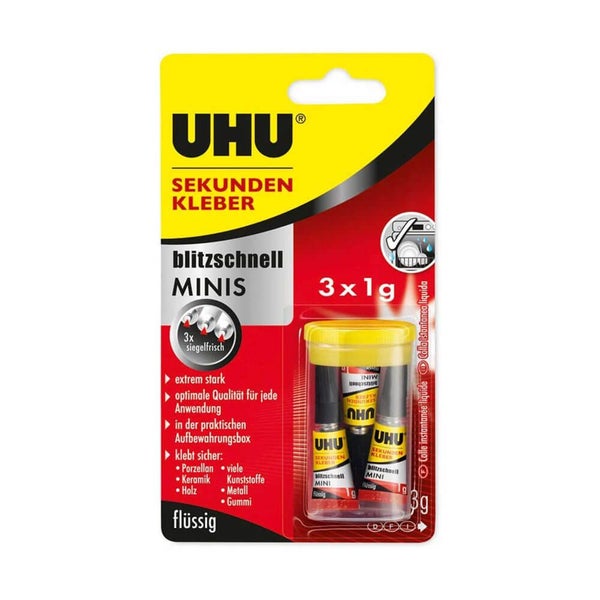UHU Minis Super Glue (3pcs 1mL) Carousel 1