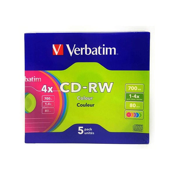 Verbatim CD-RW 80 min 4x Slim Case (5pk) Carousel 1