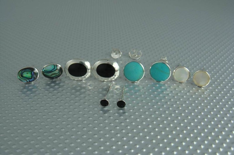 Studs | Oval | 8x6mm | Onyx | 925 Sterling Silver #745 Carousel 8