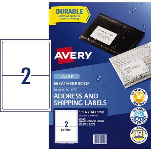 Avery Laser Weatherproof Address & Shipping Labels (20pcs) Carousel 2
