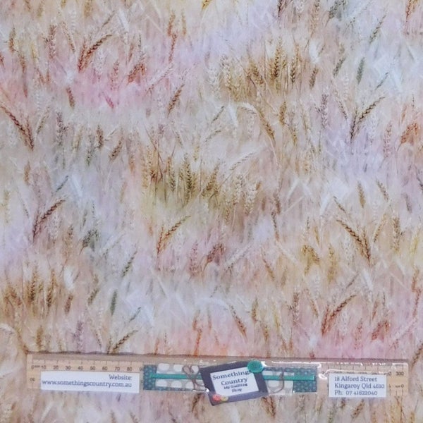 Quilting Patchwork Sewing Fabric Pastel Wheat Grass 50x55cm FQ Carousel 1