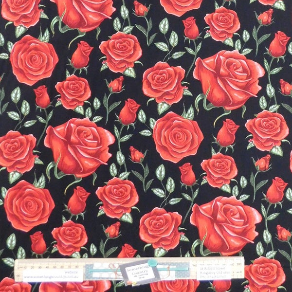 Quilting Patchwork Sewing Fabric Flower Market Roses 50x55cm FQ Carousel 1