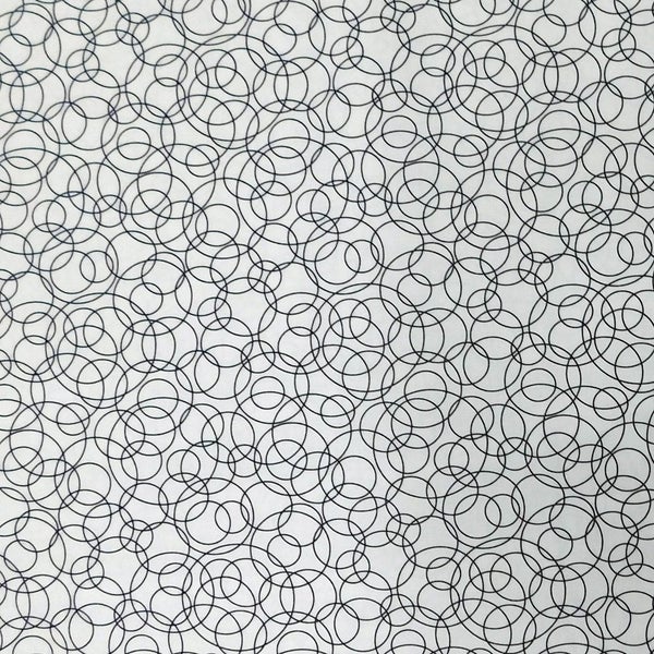 Quilting Patchwork Sewing Fabric White Circles 50x55cm FQ Carousel 4