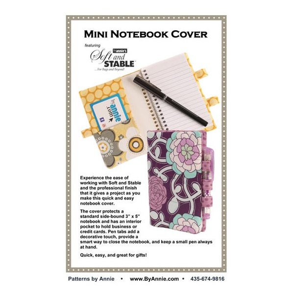 Quilting Sewing By Annie Mini Notebook Cover Pattern Carousel 1