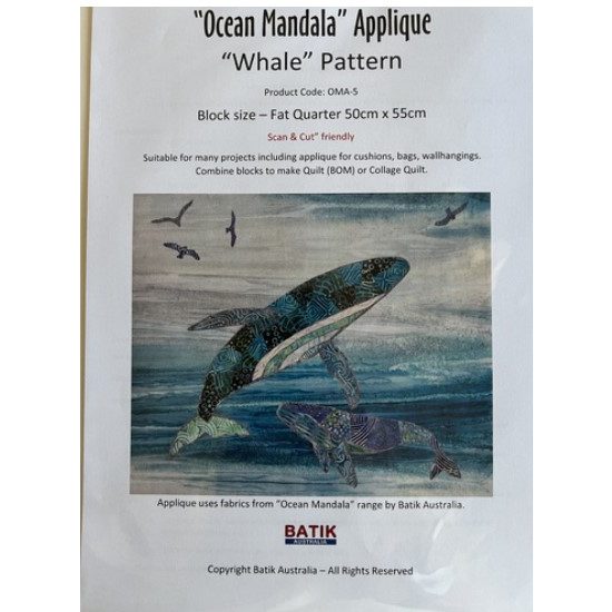 Quilting Sewing Pattern Ocean Mandala Whale Patchwork Batik Australia Carousel 1