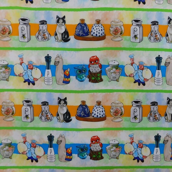 Patchwork Quilting Sewing Fabric Salt N Pepper Border Panel 59x150cm Carousel 1