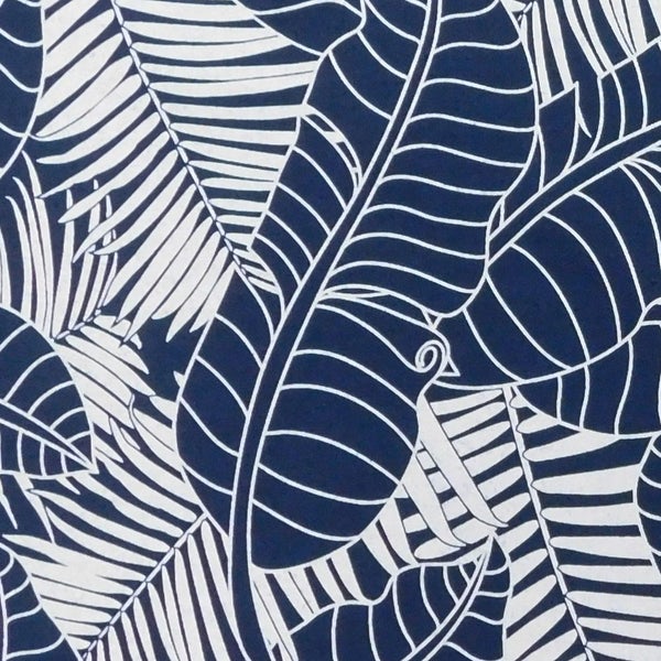 Quilting Patchwork Sewing Fabric Indigo Palm Leaf 50x55cm FQ Carousel 2