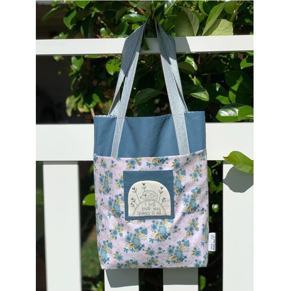 The Birdhouse Designs Sewing Big Blue Shopper Tote Pattern Carousel 2