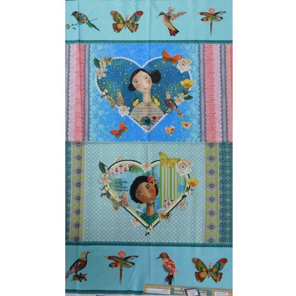 Patchwork Quilting Sewing Fabric Heart Led Life Panel 62x110cm Carousel 1