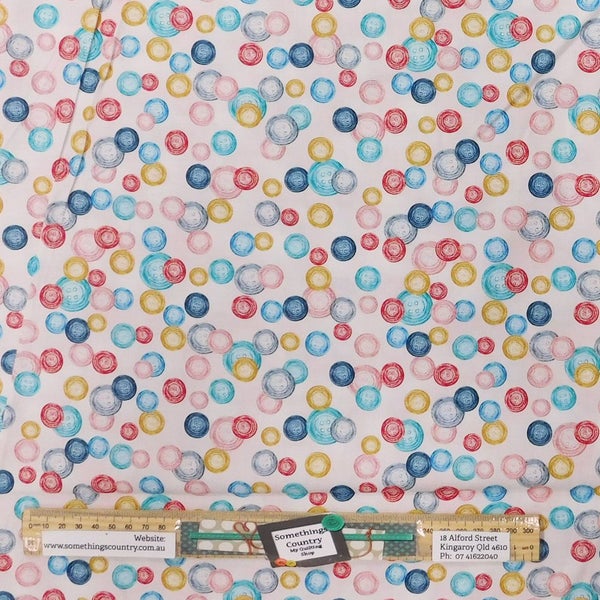 Quilting Patchwork Sewing Fabric Sew In Love Buttons Pink 50x55cm FQ Carousel 1