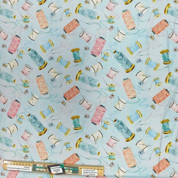 Quilting Patchwork Sewing Fabric Sew In Love Threads Blue 50x55cm FQ Carousel 3