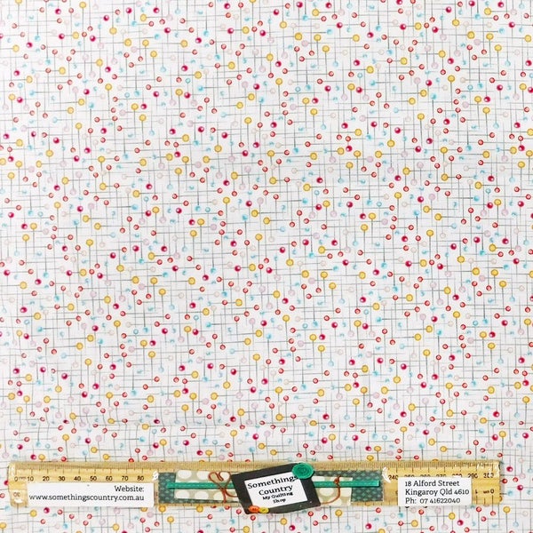 Quilting Patchwork Sewing Fabric Sew In Love Pins White 50x55cm FQ Carousel 1