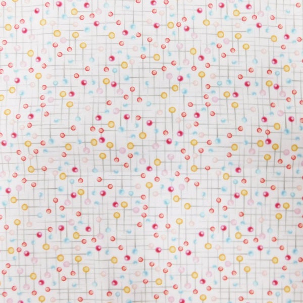 Quilting Patchwork Sewing Fabric Sew In Love Pins White 50x55cm FQ Carousel 2