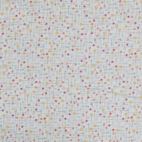 Quilting Patchwork Sewing Fabric Sew In Love Pins White 50x55cm FQ Carousel 3