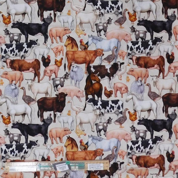 Patchwork Quilting Sewing Fabric Country Farm Allover 50x55cmFQ Carousel 1