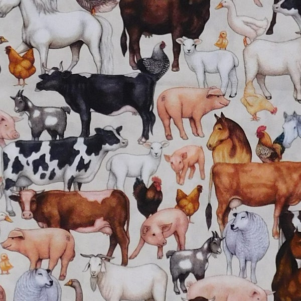 Patchwork Quilting Sewing Fabric Country Farm Allover 50x55cmFQ Carousel 3