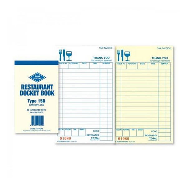 Zions Carbonless Duplicate Restaurant Docket Book Carousel 1