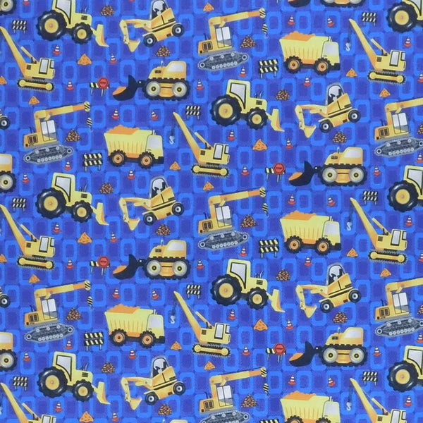 Patchwork Quilting Sewing Fabric Construction Trucks 50x55cm FQ Carousel 3