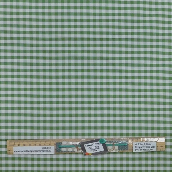 Patchwork Quilting Sewing Fabric Crocodile Green Gingham Check 50x55cm FQ Carousel 3