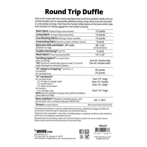 Quilting Sewing Patchwork By Annie Round Trip Duffle Pattern Only Carousel 2