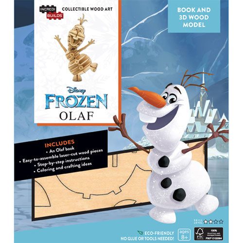 Incredibuilds Disney Frozen Olaf 3D Wood Model and Book Carousel 3
