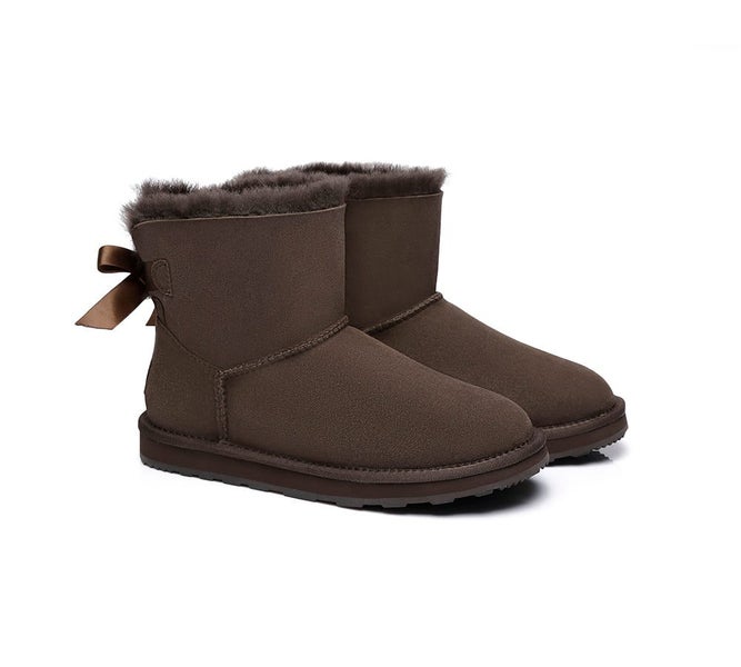 Urban UGG(R) UGG Boots Women Double faced Sheepskin Wool Mini Back Bow Carousel 1