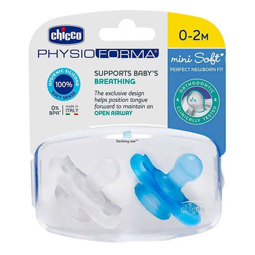 Chicco Nursing Physio Mini Soft Soother 2pcs (Blue) Carousel 4