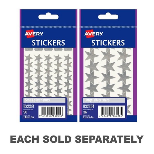 Avery F/P Silver Stars Label (Pack of 10) Carousel 2