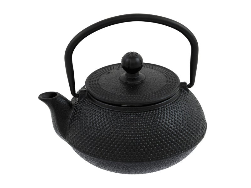 600ml Cast Iron Hobnail Teapot + Mesh Infuser - Black Carousel 1