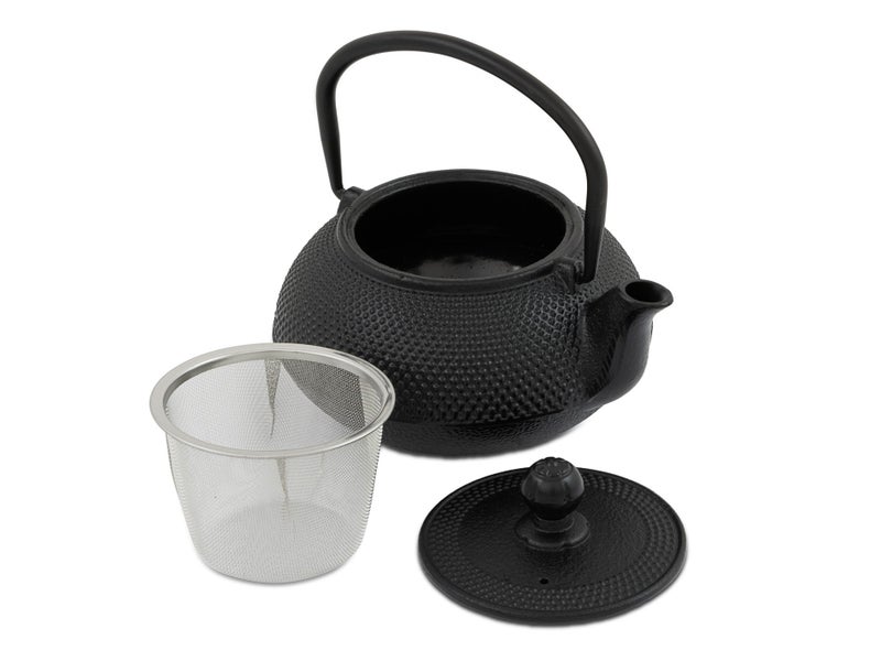 600ml Cast Iron Hobnail Teapot + Mesh Infuser - Black Carousel 2
