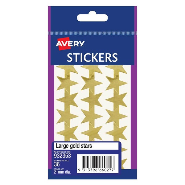 Avery F/P Gold Stars Label (Pack of 10) Carousel 1