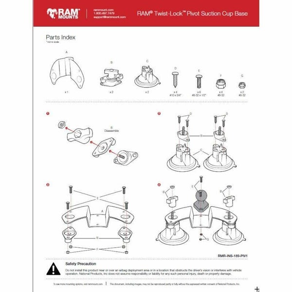 RAM Tab-Tite Cradle - 10" Tablets with Dual Suction Cup Base - Articulating Carousel 11