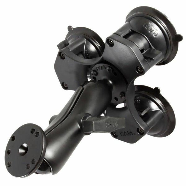 RAM Suction Cup Base - Triple Cup with medium arm and round base - 1.5" Ball Carousel 1