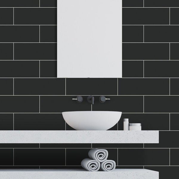 Wall Tiles-Black Matt100x300mm Carousel 1