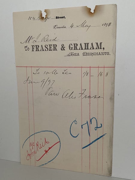 ANTIQUE INVOICE: Fraser & Graham, Dunedin – Tea Merchants 1897 Carousel 2