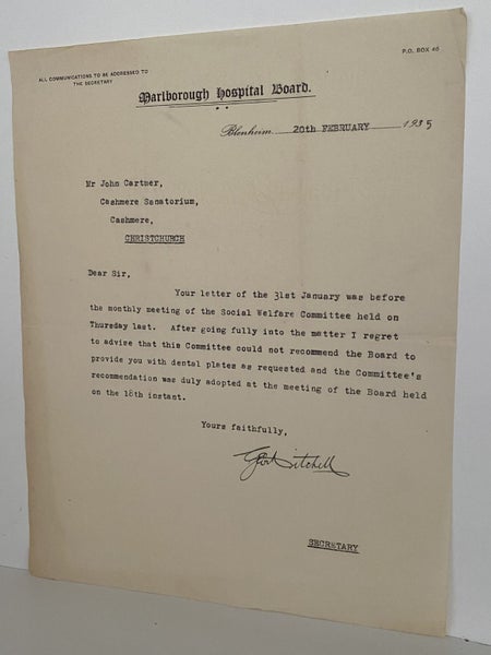 VINTAGE LETTERHEAD: Marlborough Hospital Board 1935 Carousel 2